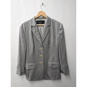 Vintage Louis Feraud Wool Blazer Jacket Floral Daisy Buttons Size US 8